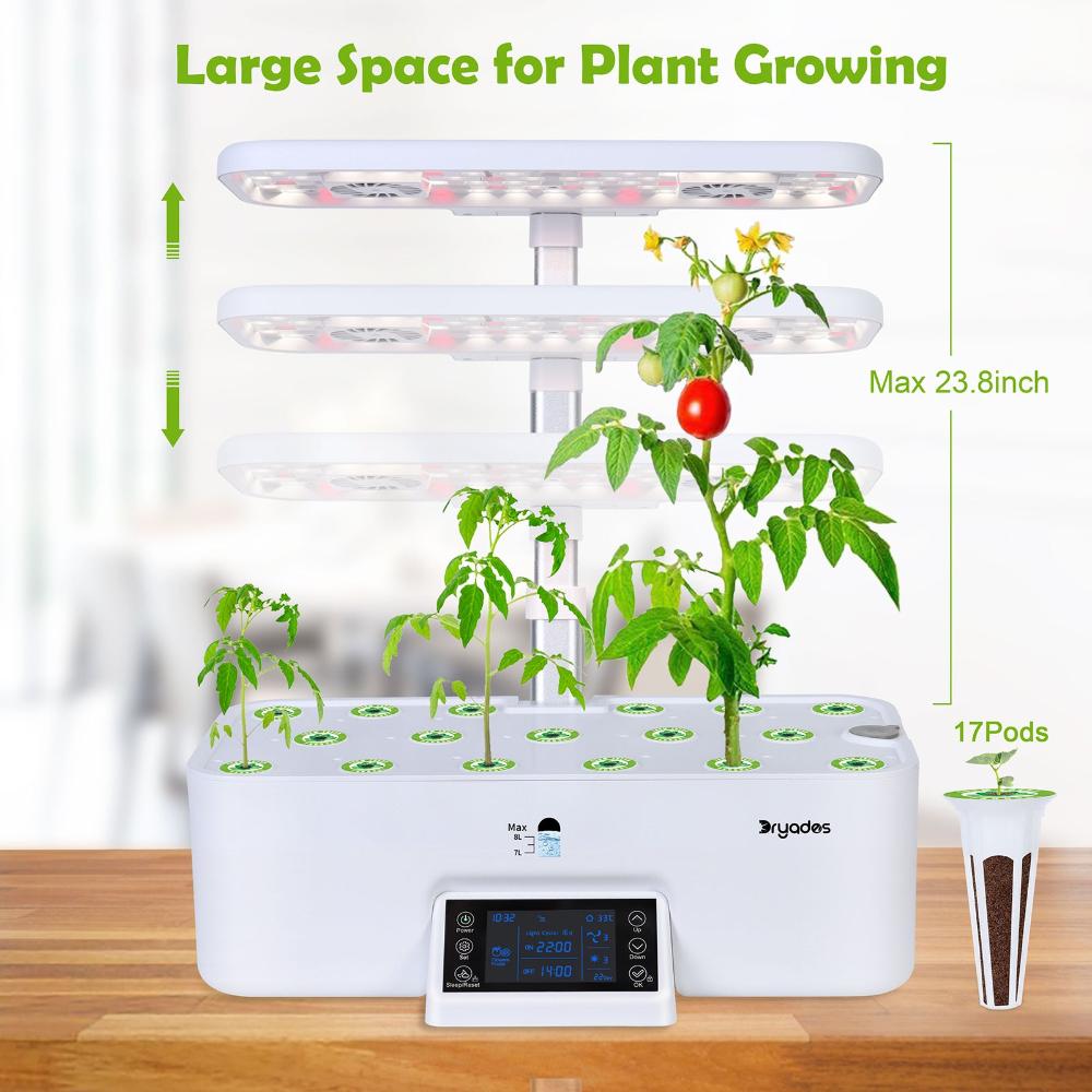 Dryades Z208 17 Pods Herb Garden Planter Kitchen Hydroponic Systerm