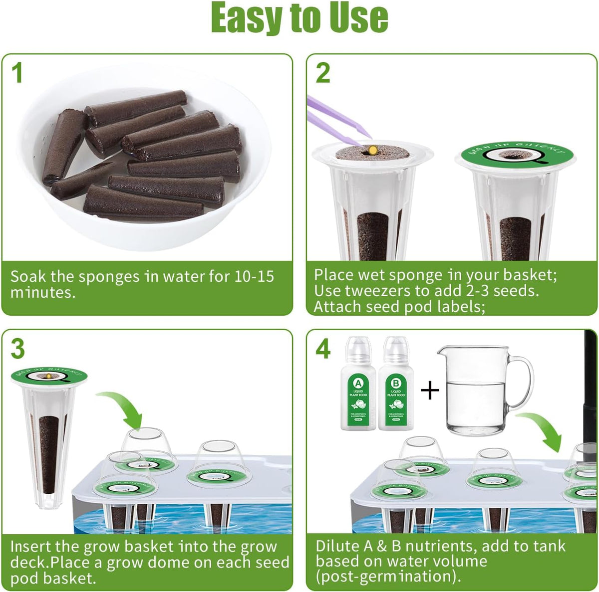 Dryades 12-Pod Gourmet Basil Herb Seed Pod Kit Compatible with All Hydroponics Growing System, Universal Seed Starter Pods for Indoor Gardening with Seeds