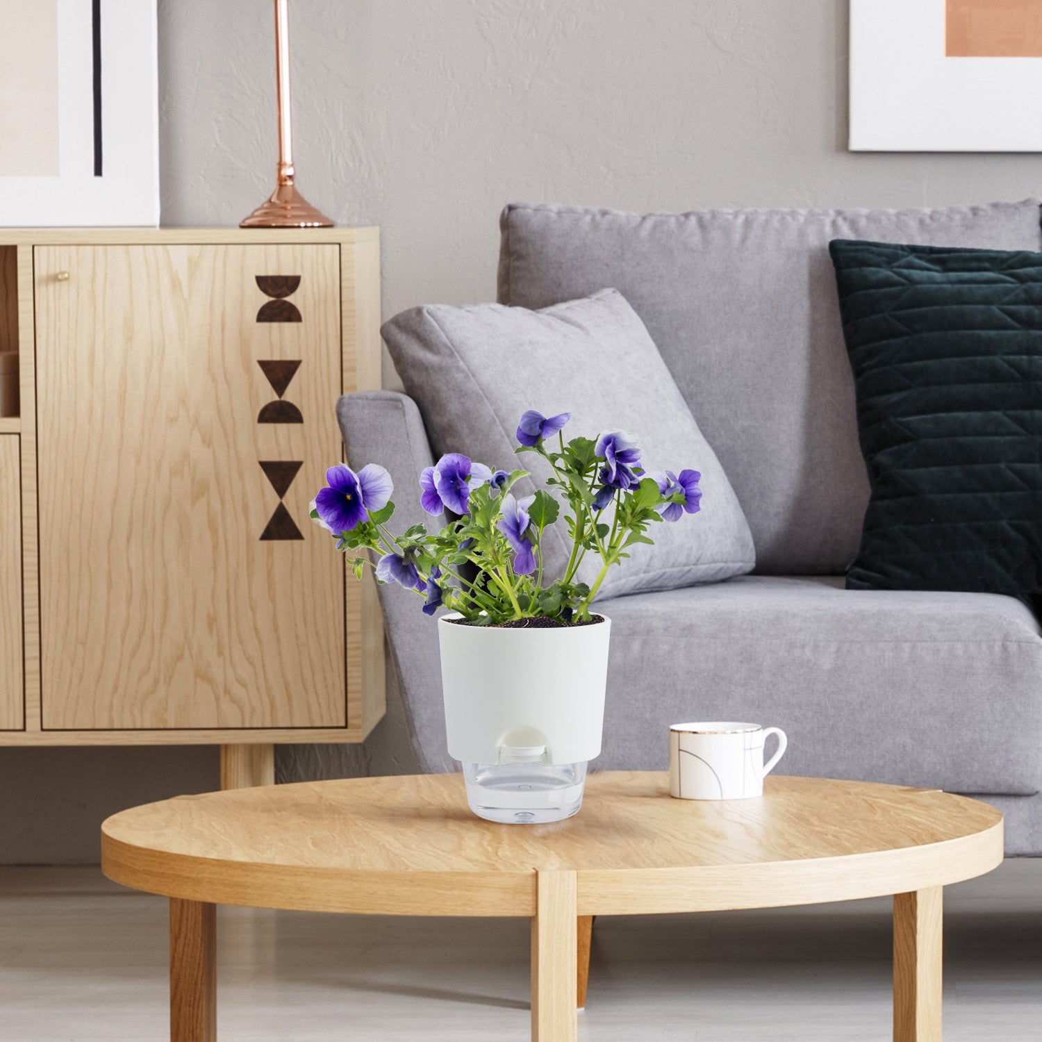 OLiz Plant Pots Indoor 3 Packs Self Watering Pots for Indoor Plants 4.9 inchs, African Violet Pots Planter with Visible Reservoir Self Watering Planter for Herb, House Plant Planting--A710