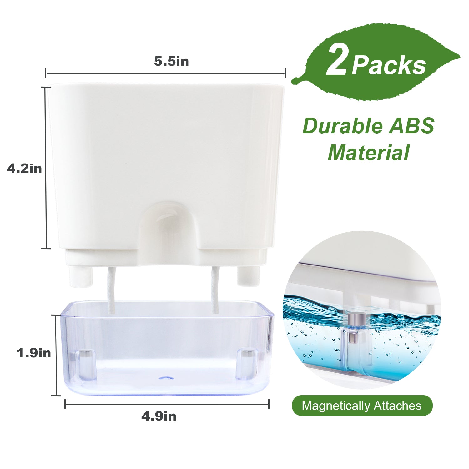 OLiz Plant Pots Indoor 2 Packs Self Watering Pots for Indoor Plants, African Violet Pots Planter with Visible Reservoir Self Watering Planter for Herb, House Plant Planting--G205 4.25 inches/ G207 5.5 inches