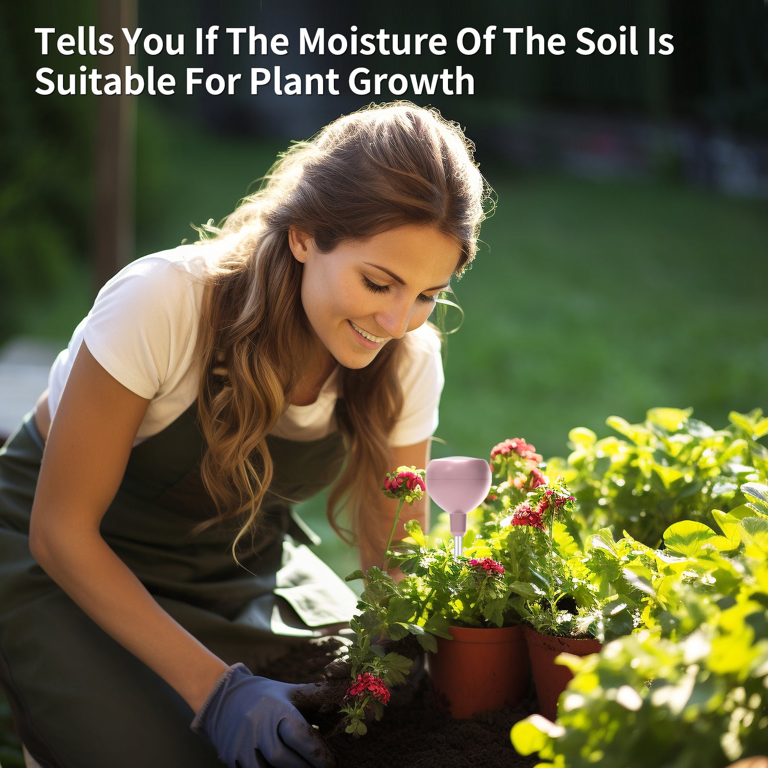 Naiades Soil Moisture Meter, Naiades Rose Gold Plant Hygrometer Sensor Water Monitor for Farming Gardening Indoor Outdoor Plants (No Batteries Needed)--P405