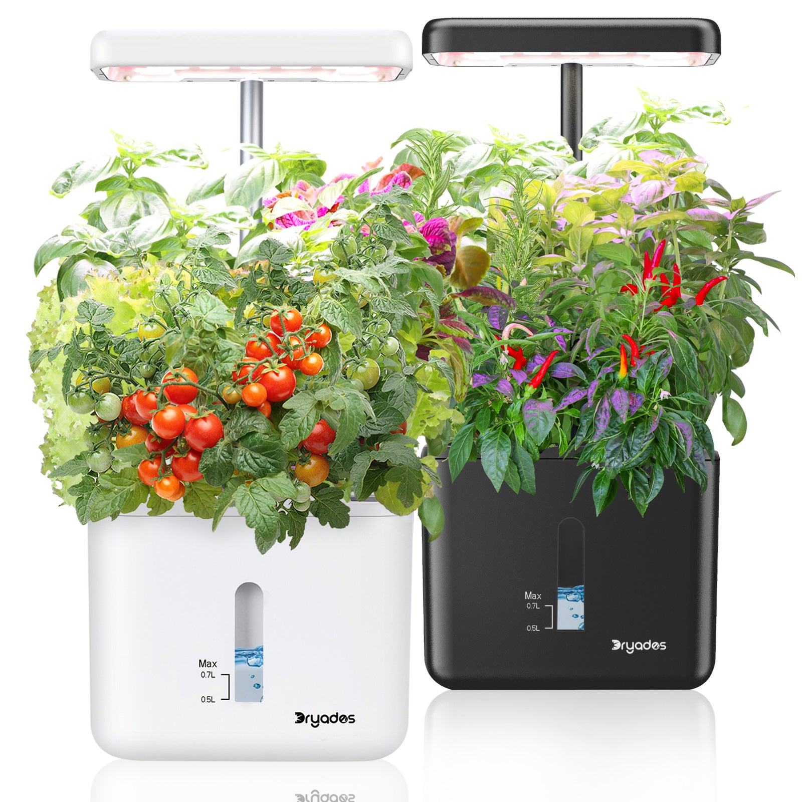 DRYADES Indoor Garden Growing Systems Self-Watering Plant Pot Smart Gardening System with 17 Watts LED Grow Light Auto Timer Gardening Plant Gifts for Mom Women Plant Pot for vegetables herbs(No Seeds&Soil) - Z230