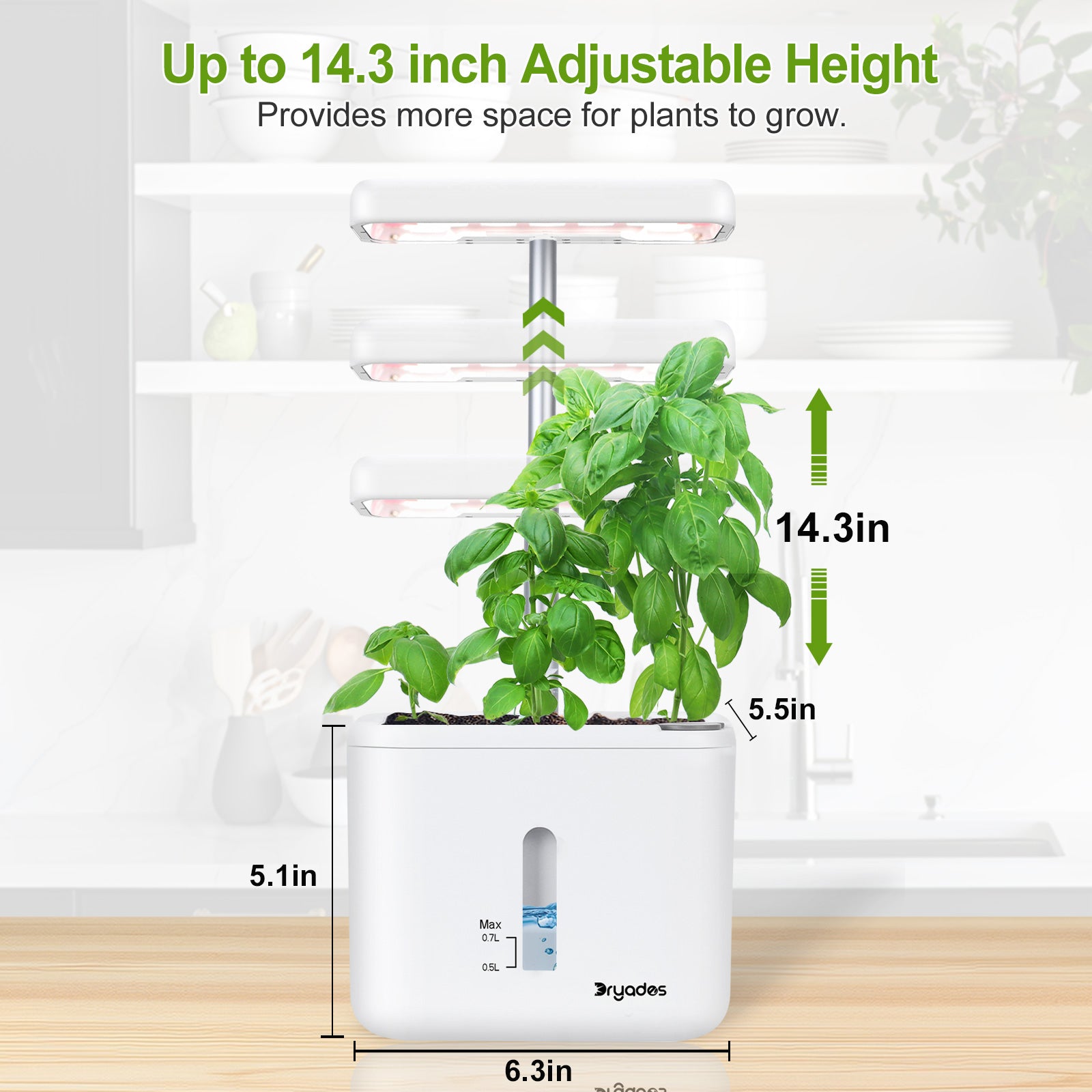 DRYADES Indoor Garden Growing Systems Self-Watering Plant Pot Smart Gardening System with 17 Watts LED Grow Light Auto Timer Gardening Plant Gifts for Mom Women Plant Pot for vegetables herbs(No Seeds&Soil) - Z230