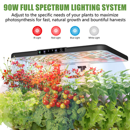 DRYADES 66 Pods Hydroponics Growing System, DRYADES Three Layers Indoor Garden with LED Full Spectrum Grow Light, 3 × 13.3L Water Tanks, Height &amp; Angle Adjustable, Professional Smart Plant Germination Kits --Z243
