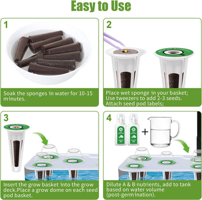 Dryades 12-Pod Gourmet Basil Herb Seed Pod Kit Compatible with All Hydroponics Growing System, Universal Seed Starter Pods for Indoor Gardening with Seeds