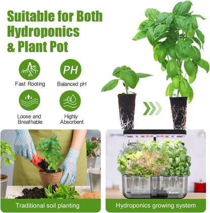 Dryades 12-Pod Gourmet Basil Herb Seed Pod Kit Compatible with All Hydroponics Growing System, Universal Seed Starter Pods for Indoor Gardening with Seeds