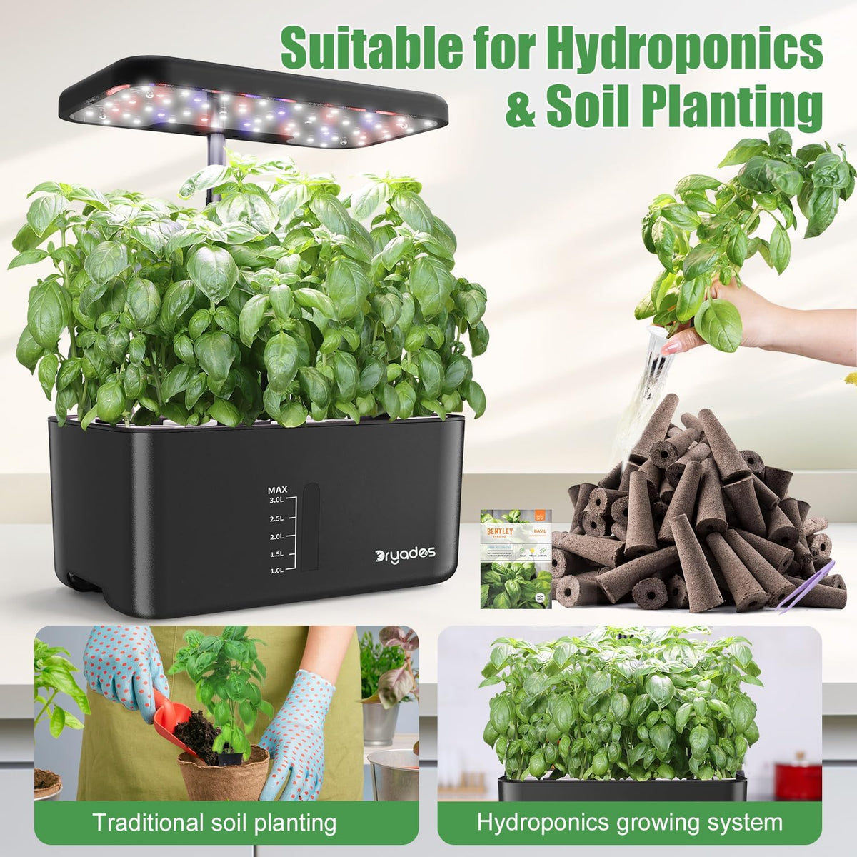 Dryades Hydroponic Grow Sponges with Seeds,Compatible with Aerogarden
