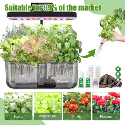 Dryades 12-Pod Gourmet Basil Herb Seed Pod Kit Compatible with All Hydroponics Growing System, Universal Seed Starter Pods for Indoor Gardening with Seeds