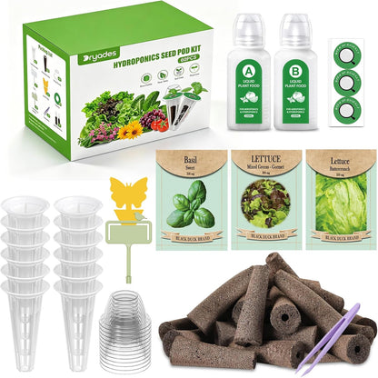 Dryades 12-Pod Gourmet Basil Herb Seed Pod Kit Compatible with All Hydroponics Growing System, Universal Seed Starter Pods for Indoor Gardening with Seeds