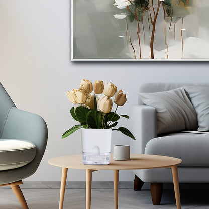 OLiz Plant Pots Indoor 2 Packs Self Watering Pots for Indoor Plants, African Violet Pots Planter with Visible Reservoir Self Watering Planter for Herb, House Plant Planting--G205 4.25 inches/ G207  5.5 inches