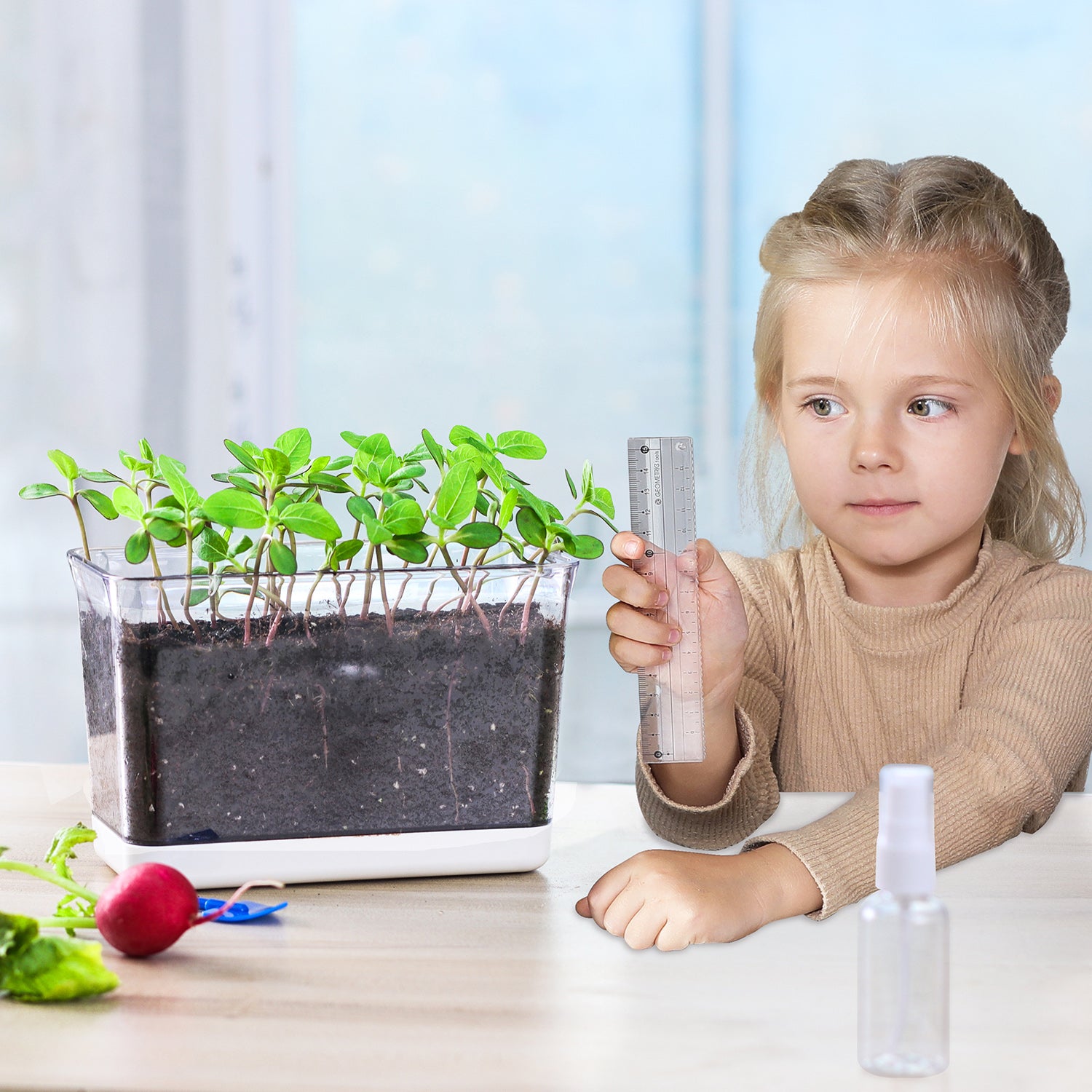 OLiz Self Watering Planter, Rectangular Self-Watering Clear Planters Box for Devil&