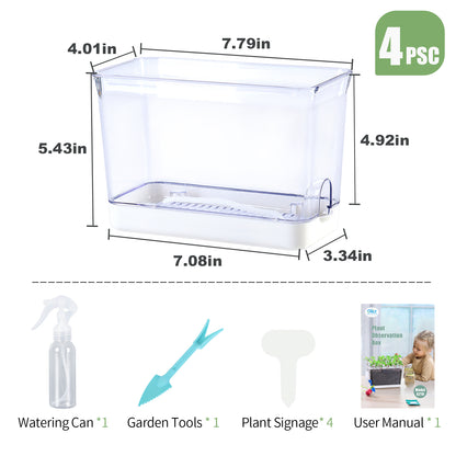 OLiz Self Watering Planter, Rectangular Self-Watering Clear Planters Box for Devil&
