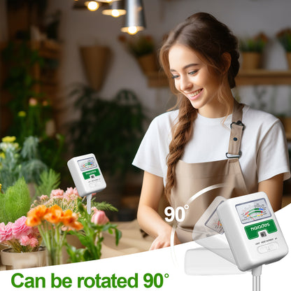 Naiades Soil Moisture Meter for Plants, 4-in-1 Soil pH Tester, Soil Tester for Moisture, Light, Nutrients, pH, Soil Ph Test Kit Water Meter for Indoor Plants &amp; Outdoor Garden, Lawn, Farm (No Battery Required) --White  P404