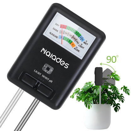Naiades 3-in-1 Soil Moisture Meter Light and PH Tester for Indoor &amp; Outdoor House Plants, Garden, Lawn, Farm (No Battery Needed)--P407