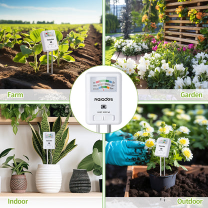 Naiades 3-in-1 Soil Moisture Meter Light and PH Tester for Indoor &amp; Outdoor House Plants, Garden, Lawn, Farm (No Battery Needed)--P407