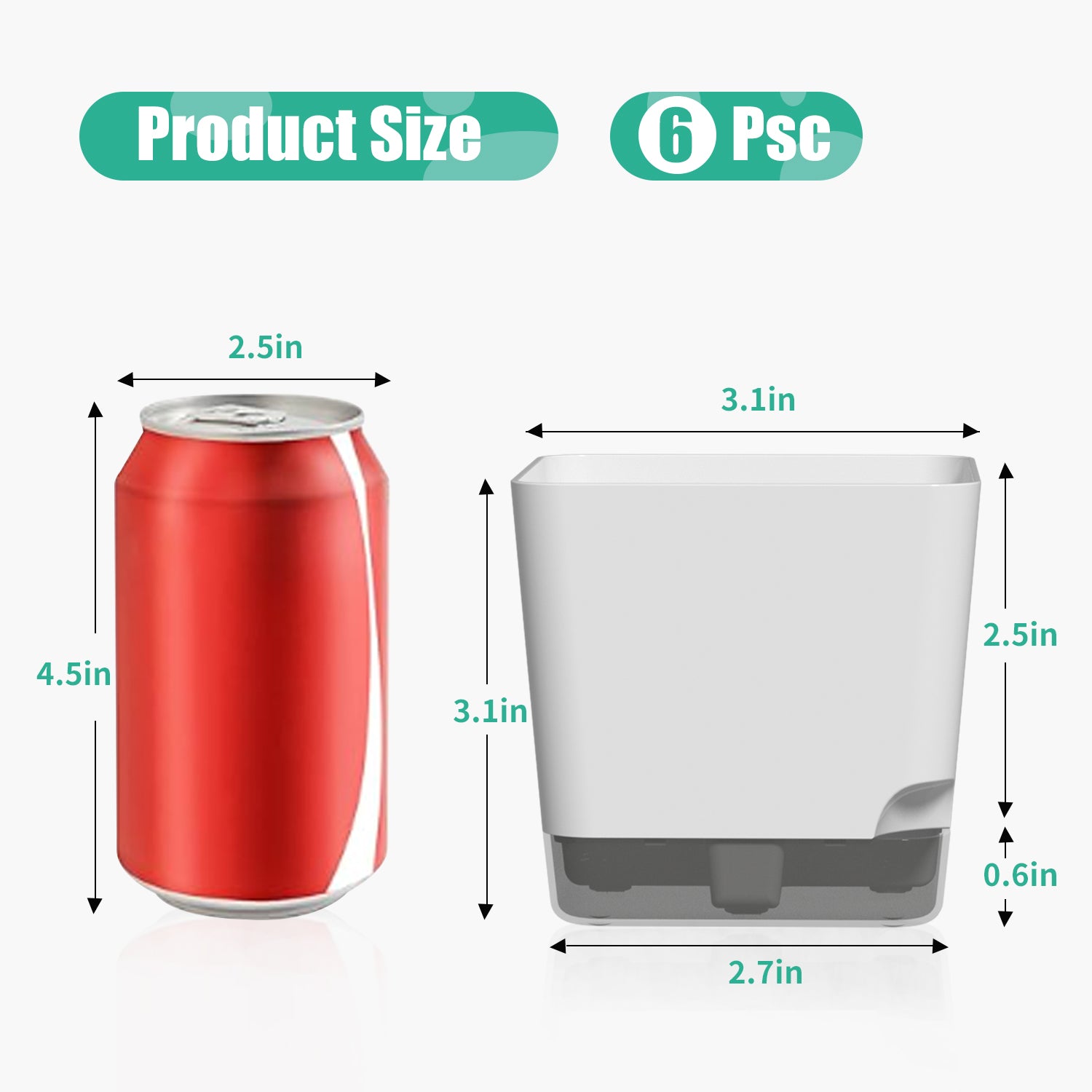 OLiz Succulent Pots, 3.1 inch Plastic Mini White Flower Planters with Drainage Hole for Indoor Office Home Plant Cactus Violet, Pack of 6(Plants Not Included)--Mini Pots 6 Pack T103