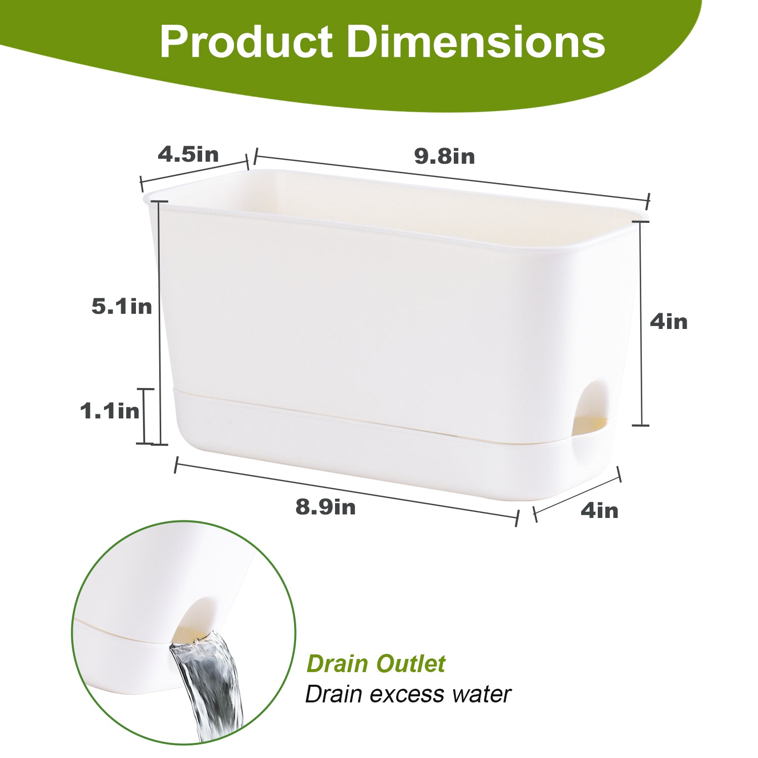 Oliz Herb Garden Planter Indoor Kit Self Watering Pots for Indoor/Outdoor Plant, Windowsill Plant Pots with Drainage and Tray, Window Pot for Indoor Plants,2 Packs/ 4 Packs  T106/ T107