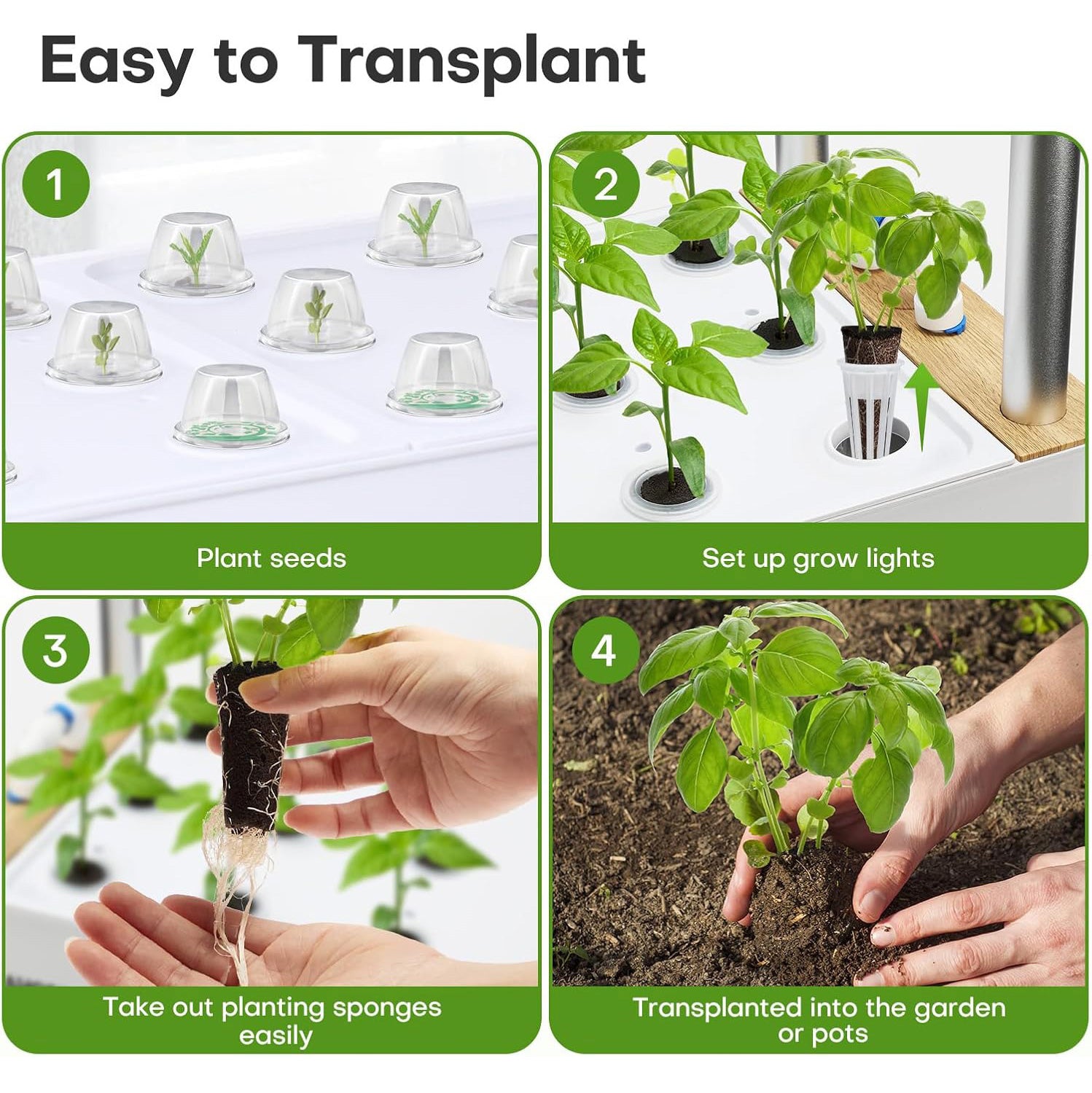 Dryades Hydroponics Growing System Kit, 120 Pods, Large Vertical Hydroponic Garden, 48L Indoor Gardening System for Herb Vegetable Fruit, with 4 Light Modes, Auto Circulating Water System Z210-4L-WH