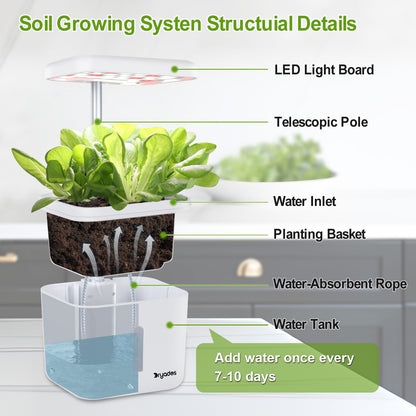 DRYADES Indoor Garden Growing Systems Self-Watering Plant Pot Smart Gardening System with 17 Watts LED Grow Light Auto Timer Gardening Plant Gifts for Mom Women Plant Pot for vegetables herbs(No Seeds&amp;Soil) - Z230