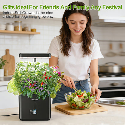 Naiades Indoor Garden Growing Systems Self-Watering Plant Pot Smart Gardening System with 17 Watts LED Grow Light Auto Timer Gardening Plant Gifts for Mom Women Plant Pot for vegetables herbs(No Seeds&amp;Soil)