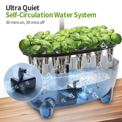 DRYADES Indoor Herb Garden Kit, Hydroponic Growing System with LED Grow Light Quiet Water Pump for Home Kitchen Office Healthy Fresh Herbs Vegetables, Gift Ideas for Women Men -Z237