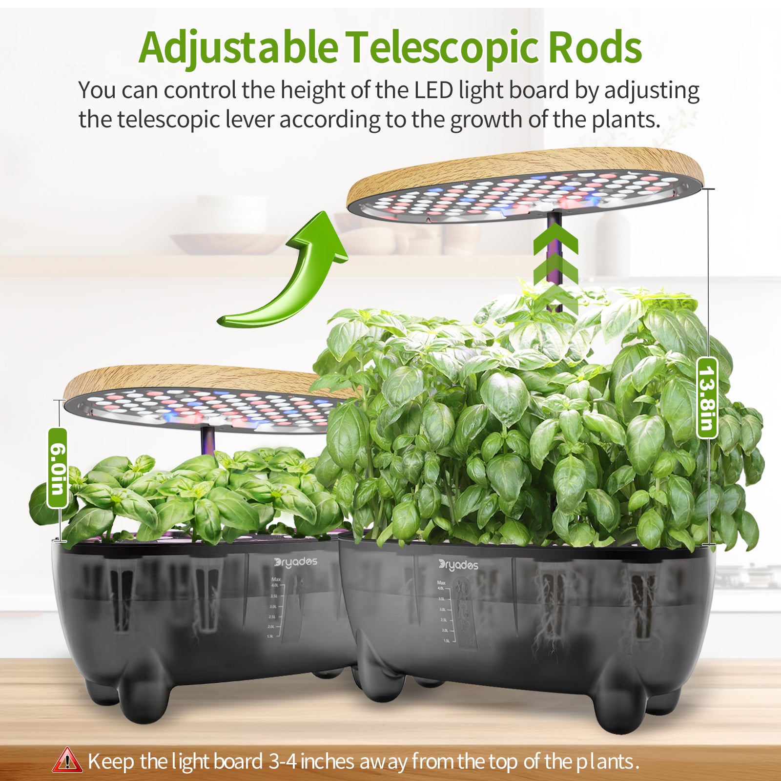 DRYADES Indoor Herb Garden Kit, Hydroponic Growing System with LED Grow Light Quiet Water Pump for Home Kitchen Office Healthy Fresh Herbs Vegetables, Gift Ideas for Women Men -Z237